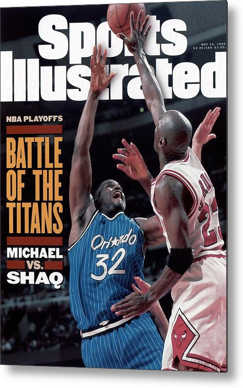 Playoffs Metal Print featuring the photograph Orlando Magic Shaquille Oneal, 1995 Nba Eastern Conference Sports Illustrated Cover by Sports Illustrated