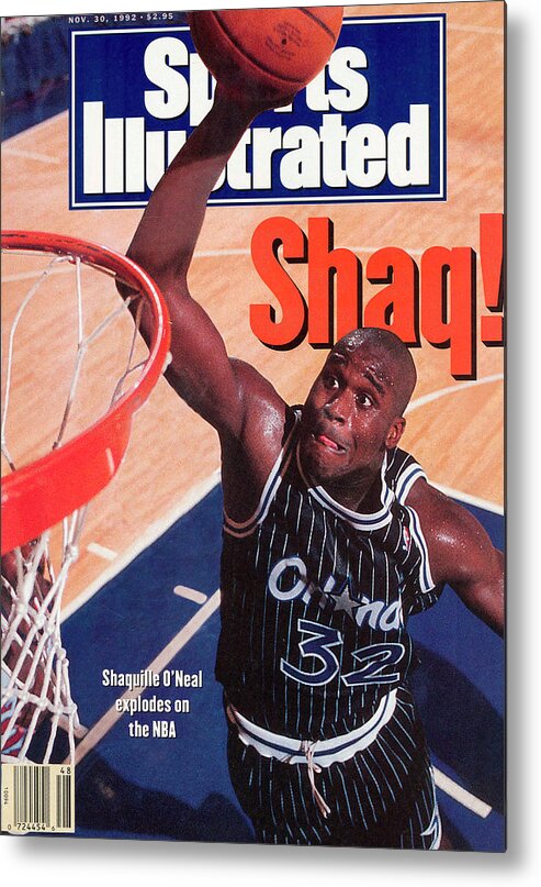 Magazine Cover Metal Print featuring the photograph Orlando Magic Shaquille Oneal... Sports Illustrated Cover by Sports Illustrated
