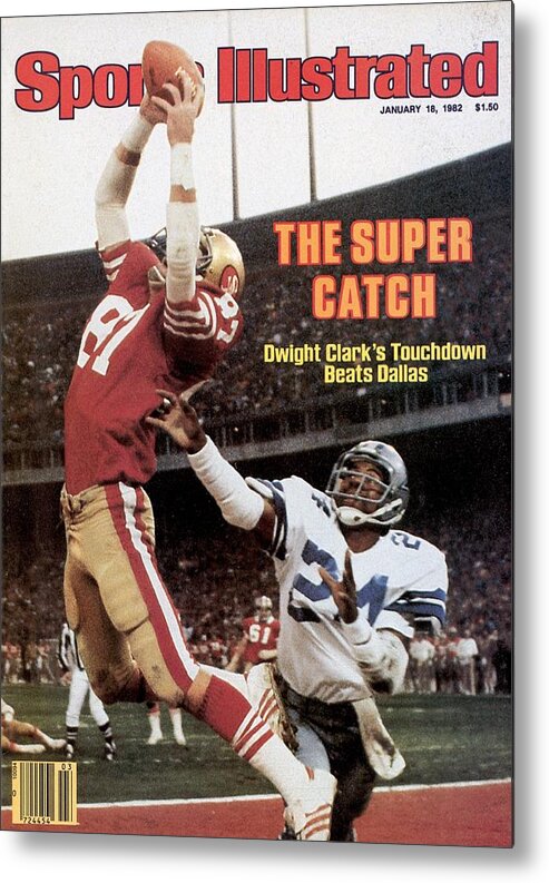 Candlestick Park Metal Print featuring the photograph San Francisco 49ers Dwight Clark, 1982 Nfc Championship by Sports Illustrated Cover