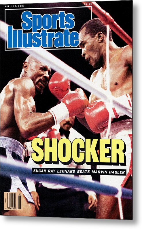 Magazine Cover Metal Print featuring the photograph Sugar Ray Leonard, 1987 Wbc Middleweight Title Sports Illustrated Cover by Sports Illustrated