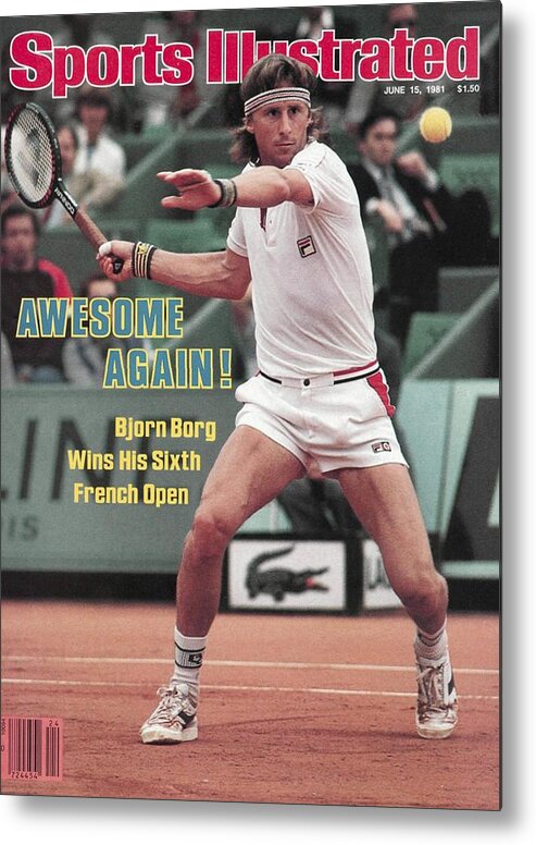 1980-1989 Metal Print featuring the photograph Sweden Bjorn Borg, 1981 French Open Sports Illustrated Cover by Sports Illustrated