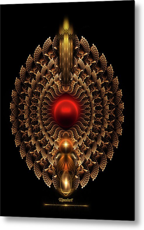 When Only Gold Will Do Metal Print featuring the digital art When Only Gold Will Do On Black by Rolando Burbon