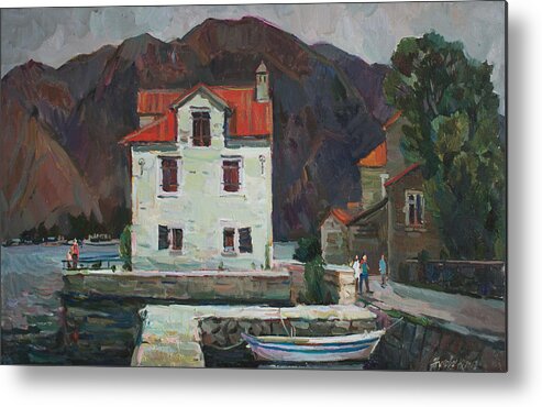 Montenegro Metal Print featuring the painting Coolness of olive city by Juliya Zhukova