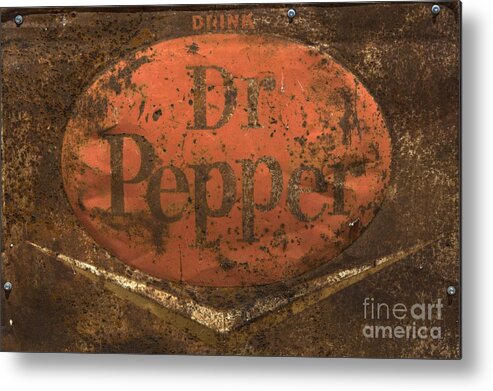 Dr Pepper Sign Metal Print featuring the photograph Dr Pepper Vintage Sign by Bob Christopher