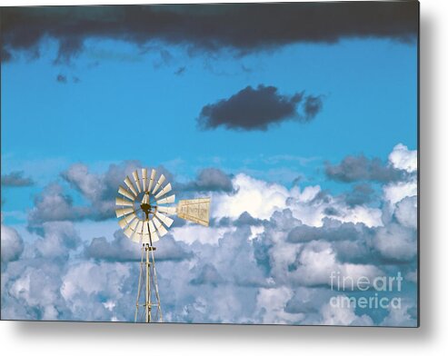 Alternative Metal Print featuring the photograph Water Windmill by Stelios Kleanthous
