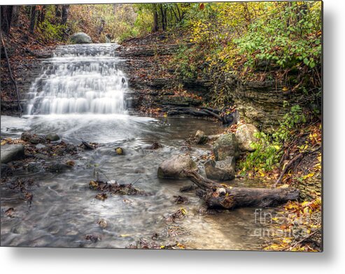 Water Metal Print featuring the photograph 0278 South Elgin Waterfall by Steve Sturgill