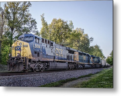 Csx Metal Print featuring the photograph 05.06.14 - CSX 5014 at Madisonville Ky #050614 by Jim Pearson