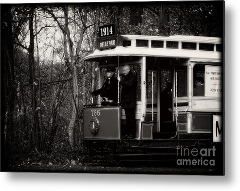 Historical Metal Print featuring the photograph 1914 Heaton Park Tram by Doc Braham