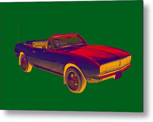 1967 Camaro Metal Print featuring the photograph 1967 Convertible Camaro Muscle Car Pop Art by Keith Webber Jr