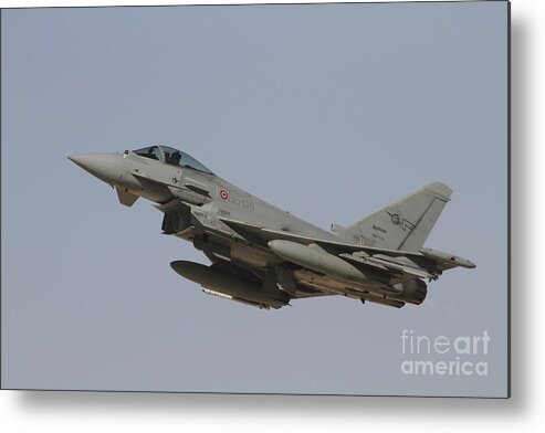 Military Metal Print featuring the photograph A Eurofighter Typhoon Of The Italian #1 by Ofer Zidon