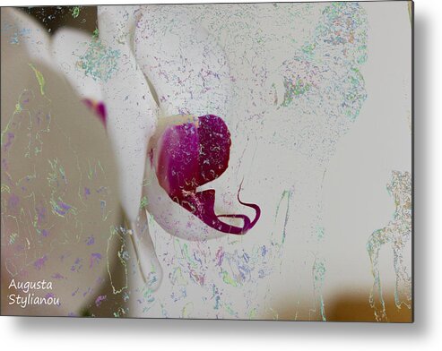 Augusta Stylianou Metal Print featuring the digital art Abstract White Orchid #2 by Augusta Stylianou