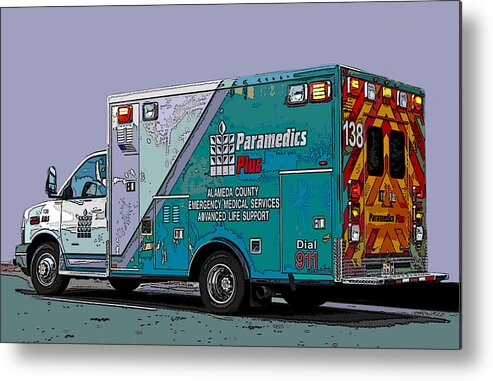 Alameda County Medical Support Vehicle Metal Print featuring the photograph Alameda County Medical Support Vehicle #1 by Samuel Sheats
