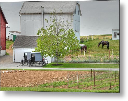 Country Metal Print featuring the photograph An Amish Farm by Dyle  Warren