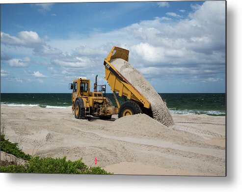 Nobody Metal Print featuring the photograph Beach Restoration Project #1 by Jim West/science Photo Library