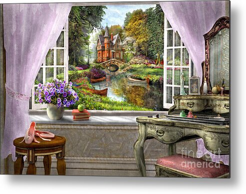 Dominic Davison Metal Print featuring the digital art Bedroom View #1 by Dominic Davison