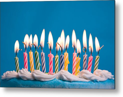 Unhealthy Eating Metal Print featuring the photograph Birthday Candles #1 by Bluestocking