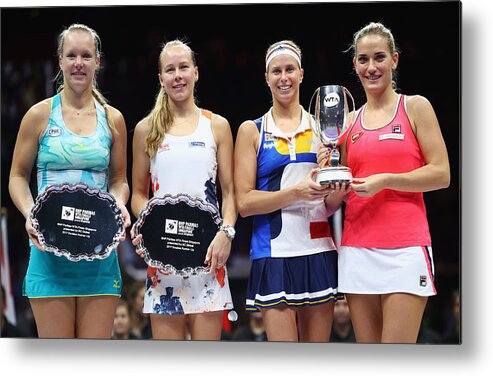 Tennis Metal Print featuring the photograph BNP Paribas WTA Finals Singapore presented by SC Global - Day 8 #1 by Clive Brunskill