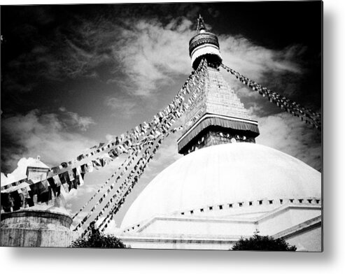 Gosaikunda Metal Print featuring the photograph Boudhanath stupa #1 by Raimond Klavins