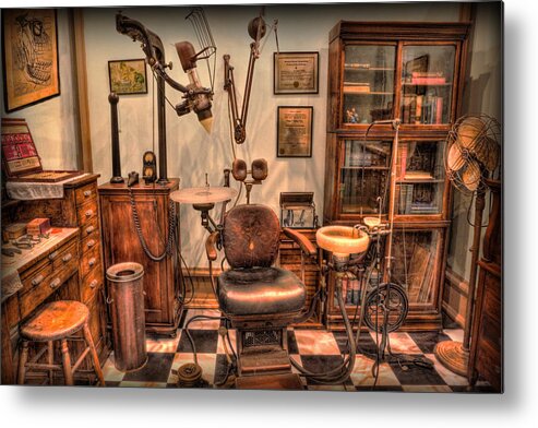 Cuspidor Metal Print featuring the photograph Dentist - Victorian Dental Office #1 by Lee Dos Santos
