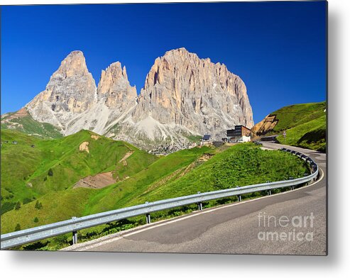 Road Metal Print featuring the photograph Dolomiti - Sella pass #1 by Antonio Scarpi