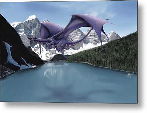 Dragon Metal Print featuring the painting Dragon Lake #2 by MGL Meiklejohn Graphics Licensing