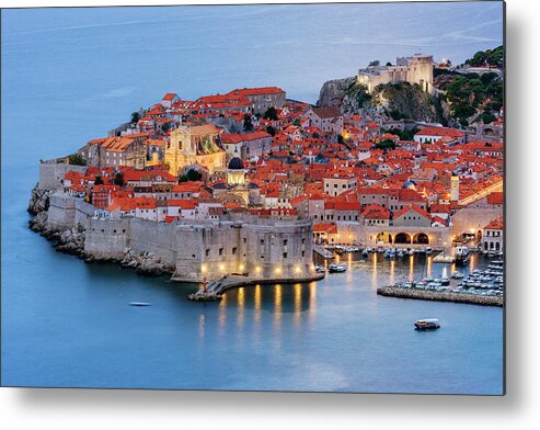 Scenics Metal Print featuring the photograph Dubrovnik City Skyline At Dawn #1 by Pixelchrome Inc