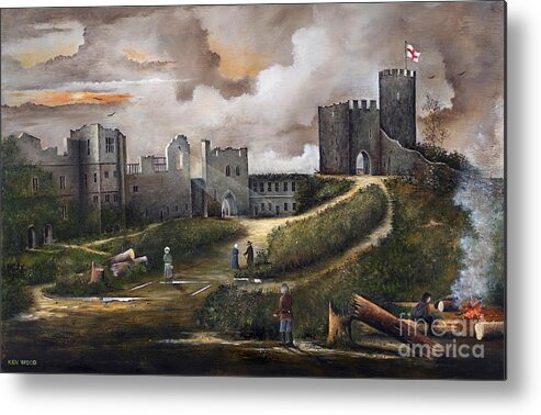 Countryside Metal Print featuring the painting Dudley Castle - England #2 by Ken Wood