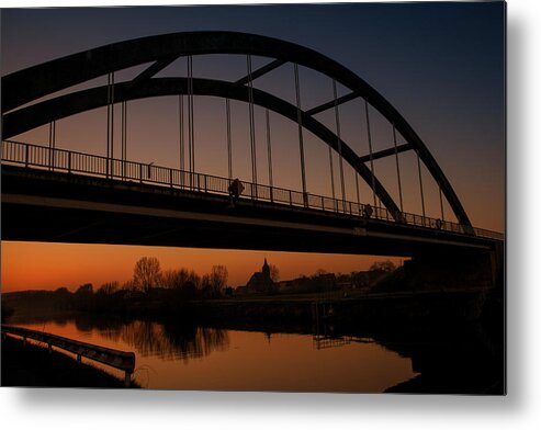 Night Metal Print featuring the photograph Evening panoramic view on Pottes - Belgium #1 by TouTouke A Y