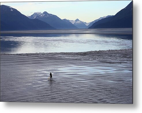 Tidal Bore Metal Print featuring the photograph Feature - Bore Tide Surfing In Alaska #1 by Streeter Lecka