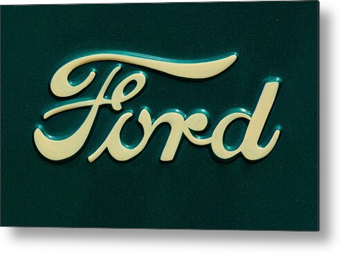 Ford Emblem Metal Print featuring the photograph Ford Emblem #1 by Jill Reger