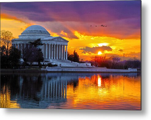 Jefferson Memorial Metal Print featuring the photograph Glow #1 by Mitch Cat
