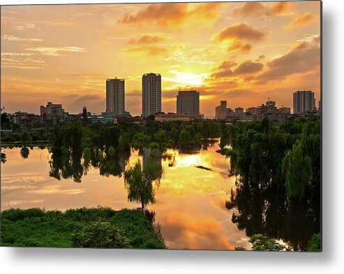 Tranquility Metal Print featuring the photograph Hanoi In Sunset #1 by Long Hoang