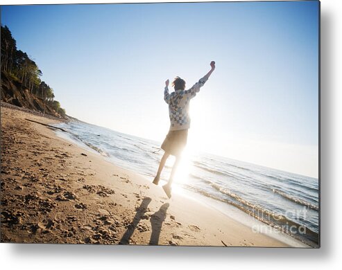 Beach Metal Print featuring the photograph Happiness in the beach scenery #1 by Michal Bednarek