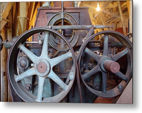 Machinery Metal Print featuring the photograph Historic Flour Mill Machinery #1 by Jim West