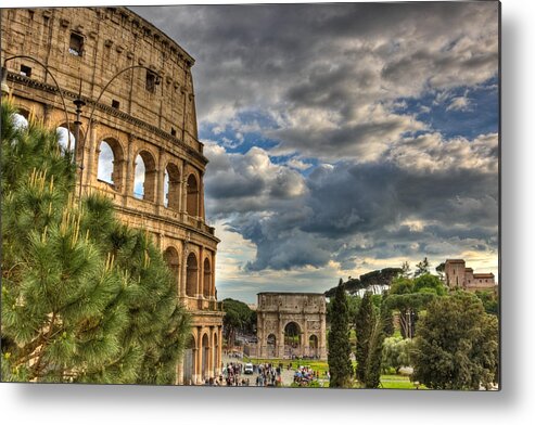 Hdr Metal Print featuring the photograph Il Colosseo #2 by Sonny Marcyan