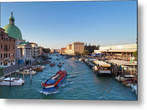 Dawn Metal Print featuring the photograph Italy, Venice, Morning Traffic On Canal #1 by Westend61