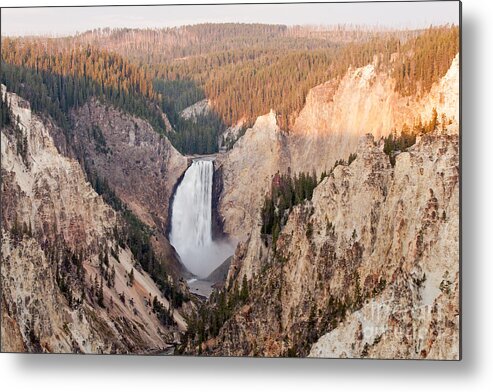 Artist Point Metal Print featuring the photograph Lower Yellowstone Falls on the Yellowstone River at Artist Point #1 by Fred Stearns