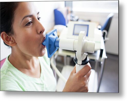 Equipment Metal Print featuring the photograph Lung Function Test #1 by Science Photo Library