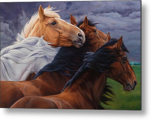 Michelle Grant Metal Print featuring the painting Mutual Support #1 by JQ Licensing