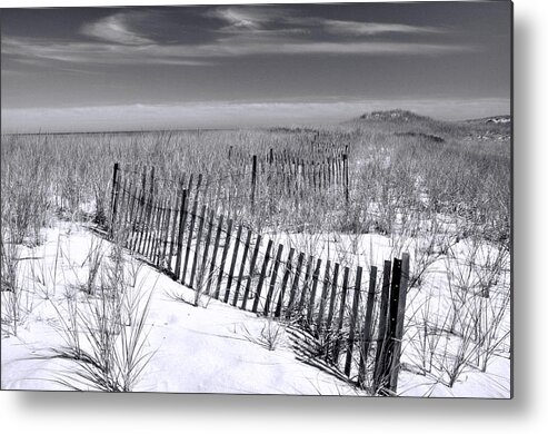 Black And White Photograph Metal Print featuring the photograph Nauset Beach Dunes #2 by Allen Beatty