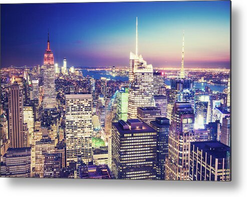 Apartment Metal Print featuring the photograph New York City Aerial View #1 by Ferrantraite