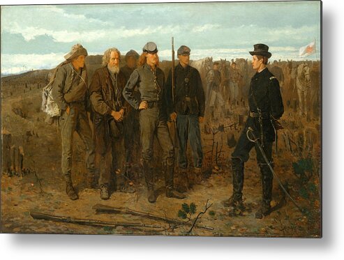 Winslow Homer Metal Print featuring the painting Prisoners from the Front #11 by Winslow Homer