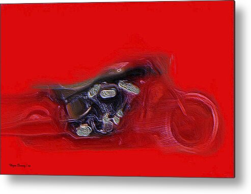 Motorcycles Metal Print featuring the painting Red Hot Fatboy #1 by Wayne Bonney