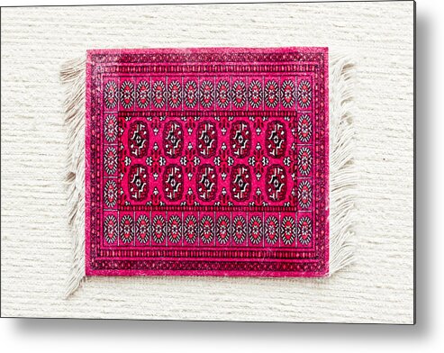 Ancient Metal Print featuring the photograph Red rug #1 by Tom Gowanlock