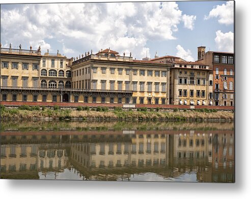 Arno Metal Print featuring the photograph Reflections in the Arno River #1 by Melany Sarafis