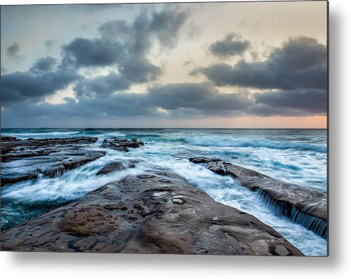 Beach Metal Print featuring the photograph Rushing Seas #1 by Peter Tellone