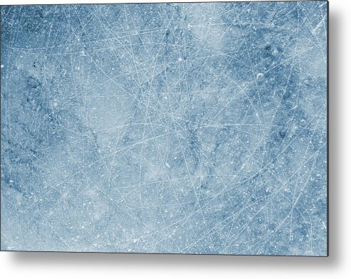 Empty Metal Print featuring the photograph Scratched Ice background #1 by Sbayram