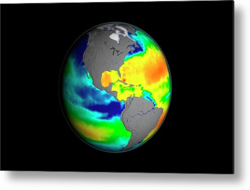 Earth Metal Print featuring the photograph Sea Surface Salinity #1 by Nasa/goddard Space Flight Center Scientific Visualization Studio