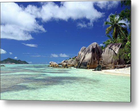 Tropical Tree Metal Print featuring the photograph Seychelles Seascape #1 by Alxpin