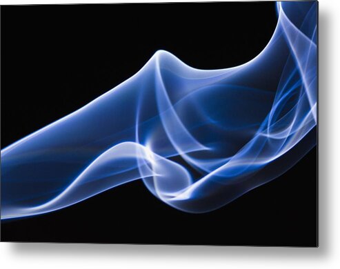 Blue Metal Print featuring the photograph Smoke Patterns #1 by Corey Hochachka